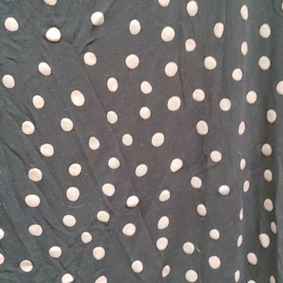 DEX plus size 2x black with tan polka dots short sleeve shirt top blouse - Picture 3 of 5